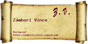 Zámbori Vince névjegykártya