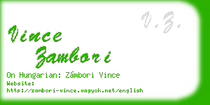 vince zambori business card